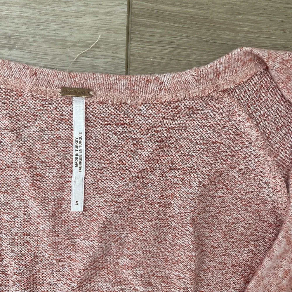 Free People Ginger Cozy Tie Front‎ Sweater Dress Pink V-neck Size Small So Soft!
